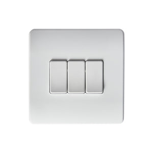 Forum Lighting CUL-45724 3 Gang Integrated electric to kinetic switch- White/Black
