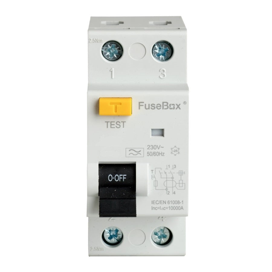 FuseBox RTA250302 Type A RCD 25A 30mA Double Pole — Electricals Online
