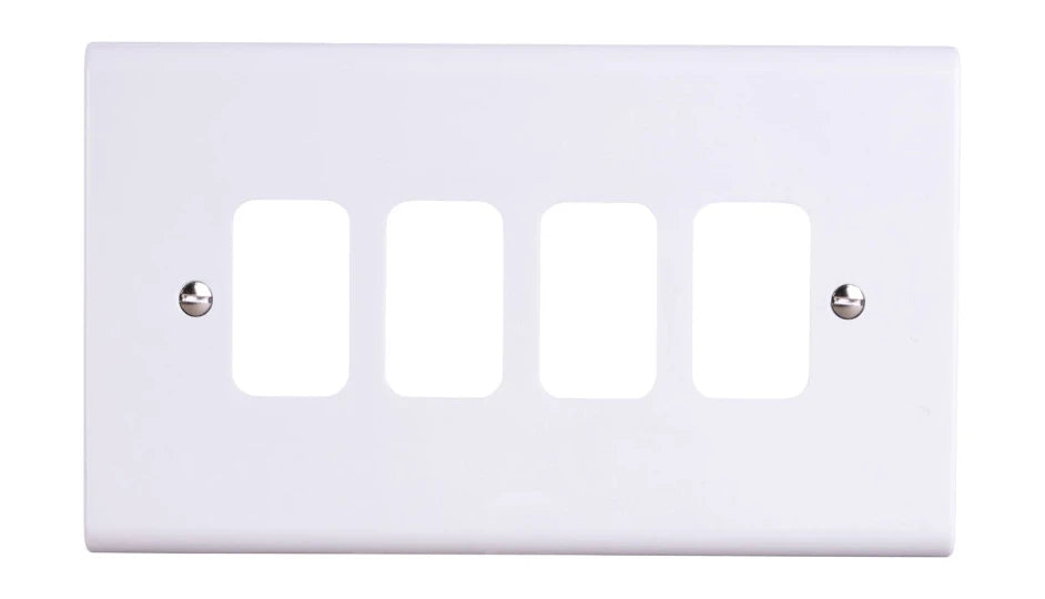 Deta G3304 4 Gang Grid Front Plate