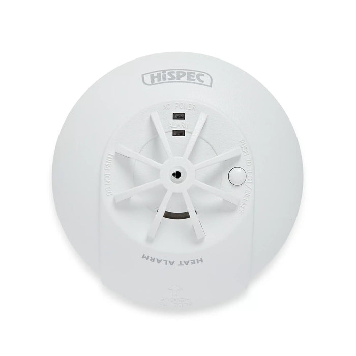 Hsipec HSSA/HE/FF10 Interconnectable Fast Fix Mains Heat Detector with 10yr Rechargeable Lithium Battery Backup