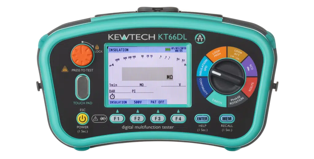Kewtech KT66ET Kit with KT66DL 12-in-1 MFT and ACCESKIT (Earth spikes & leads)