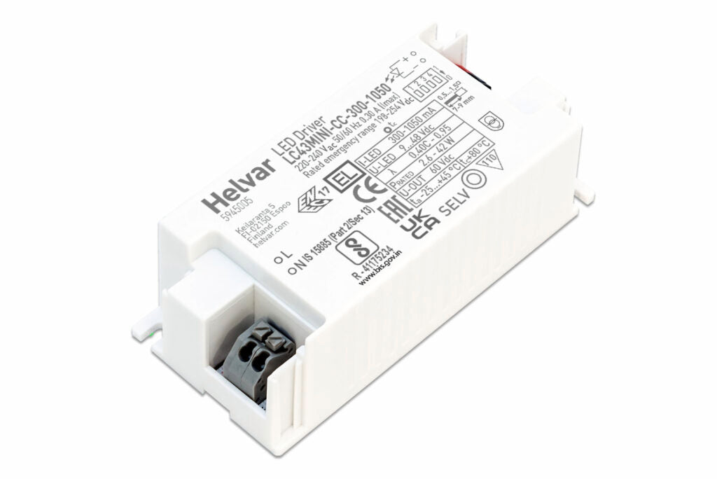 Helvar LC43MINI-CC-300-1050 42W Constant Current LED Driver UK