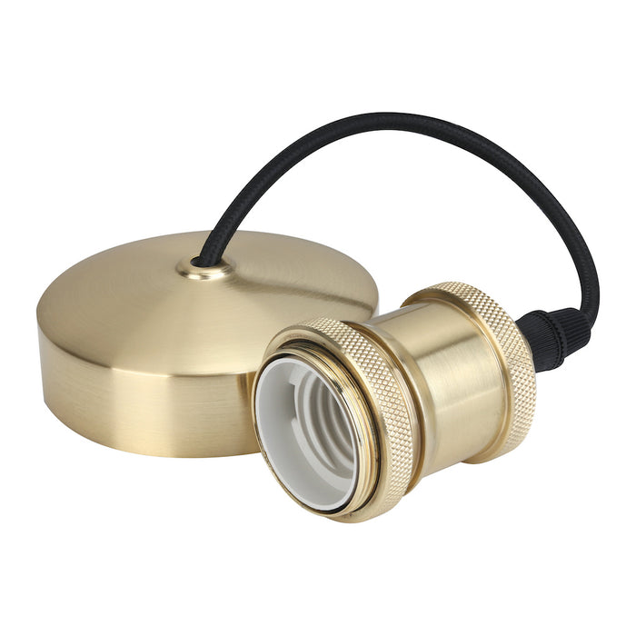 SelectRic LG1842 Satin Brass 6 Inch E27 Vintage Decorative Pendant Set