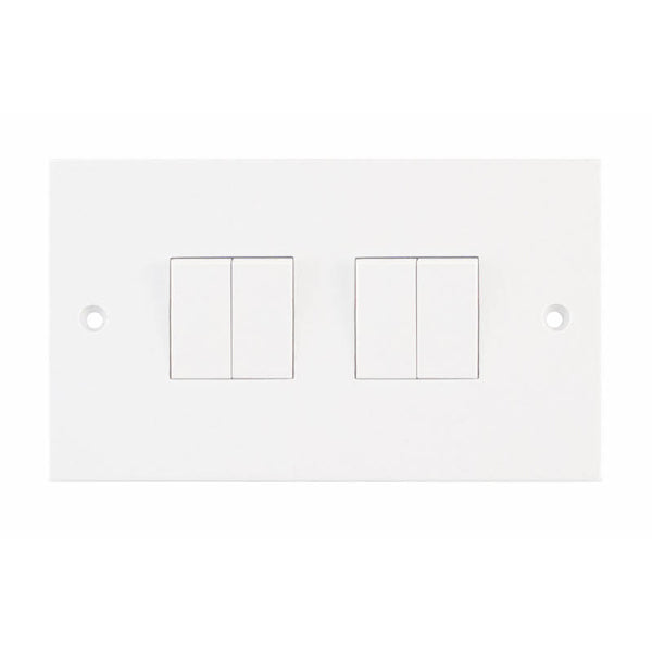 Selectric LG204 10 Amp Plate Switch – 4 Gang 2 Way – X-Rated – 2 Gang Plate