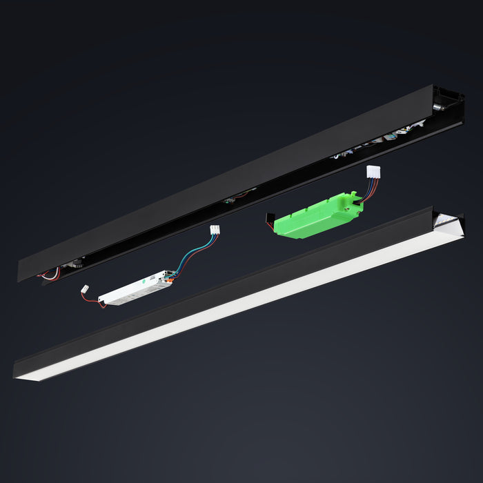 JCC JC077082BLK Line of Light 4ft 24/32/40W | 3000K/4000K/5700K UGR in black
