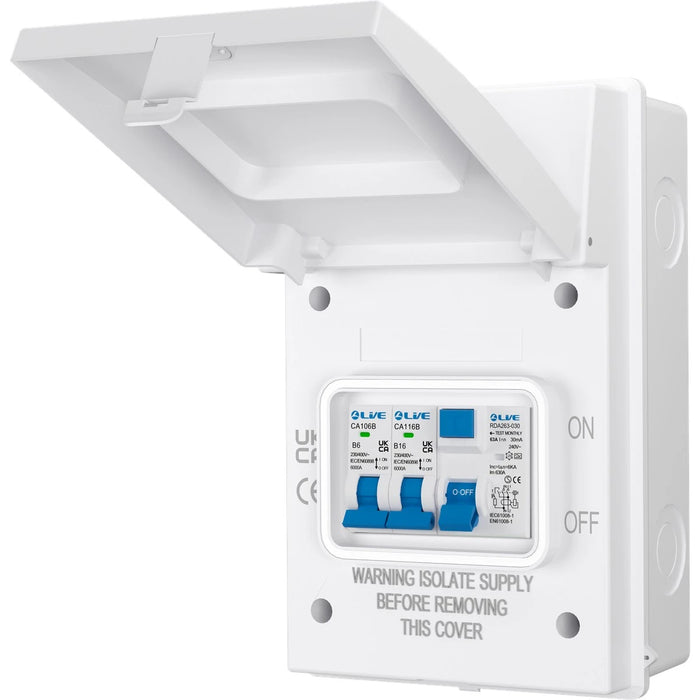 Live AGU63616 Metal Weatherproof Garage Unit with 16A MCB IP65