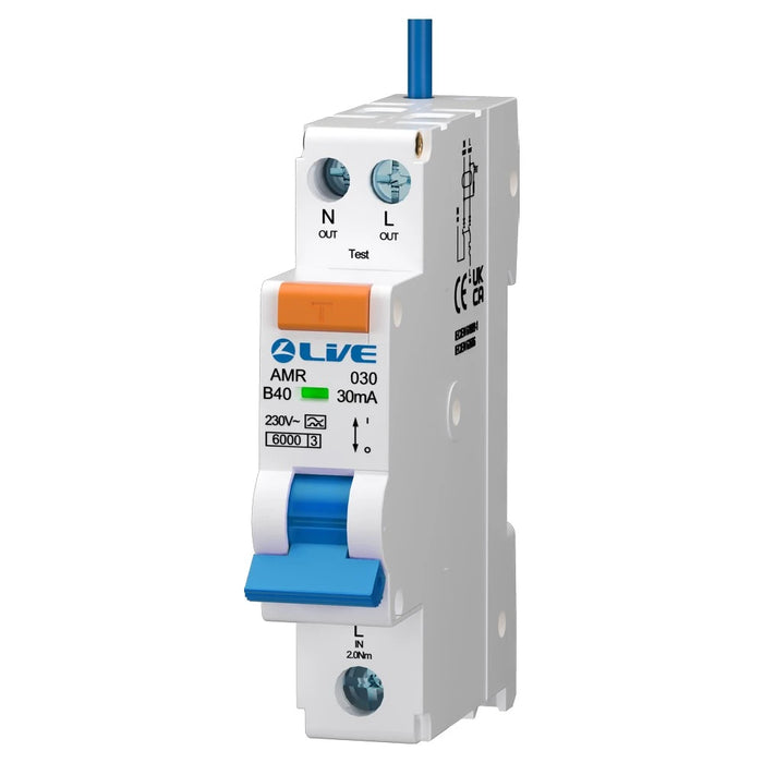 Live AMR132C-030 Single Module - Double Pole 32A C Curve 30mA Type A mini RCBO