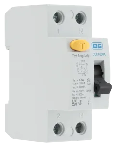 BG CUR6330A Bidirectional RCD, Double Pole, Type A, 63A, 30mA, 2 module