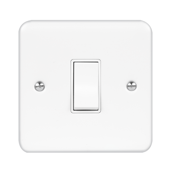 Click Scolmore MCP010PW Metal Clad 10AX 1 Gang 1 Way Plate Switch