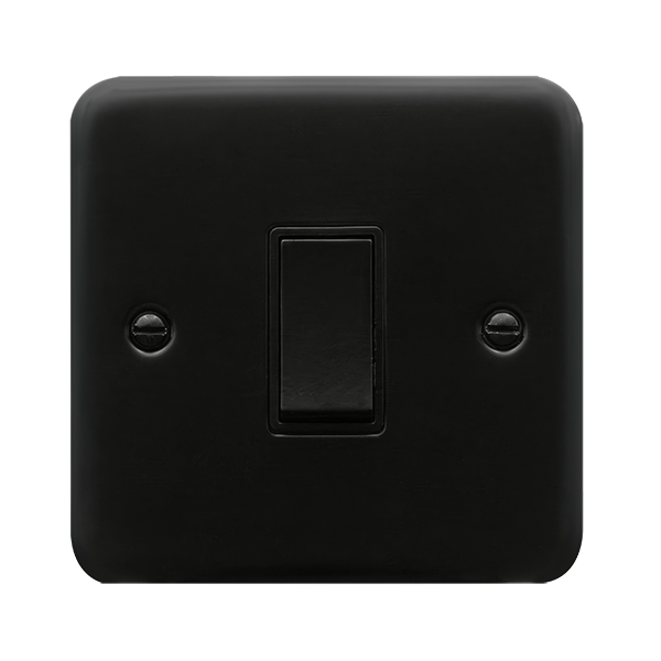 Click Scolmore MCP011BK Metal Clad 10AX 1 Gang 2 Way Plate Switch Black