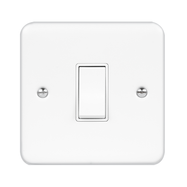 Click Scolmore MCP011PW Metal Clad 10AX 1 Gang 2 Way Plate Switch