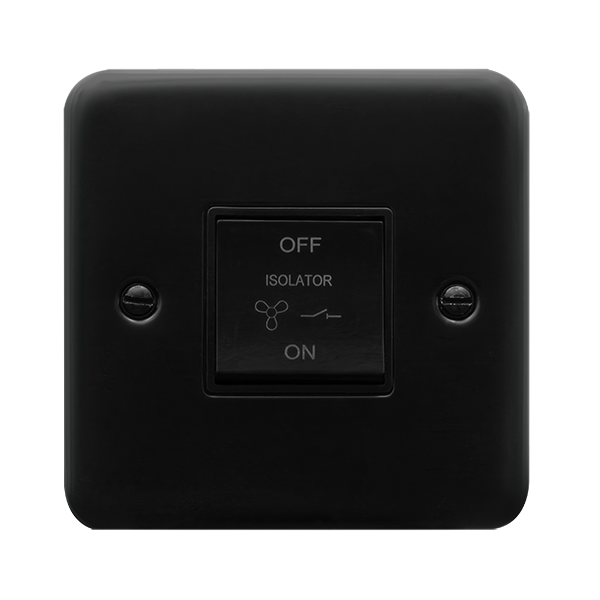 Click Scolmore MCP020BK 10A 3 Pole Fan Isolation Plate Switch Black