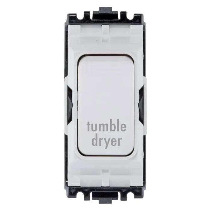 MK K4896TDWHI 20A DP Grid Plus Module Engraved 'Tumble Dryer'