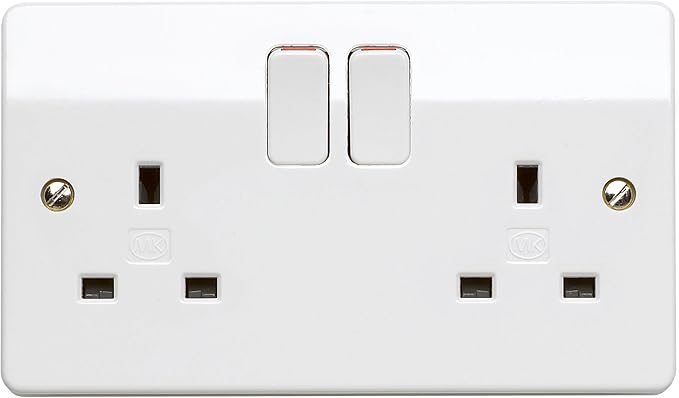 MK Logic Plus K2747WHI 13A 2G DP Switched Socket