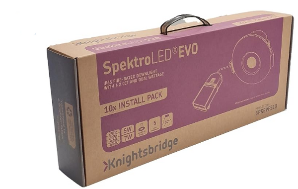 Knightsbridge SPKEVFS10 SpektroLED Evo Fixed 4 x CCT Downlight Pack of 10