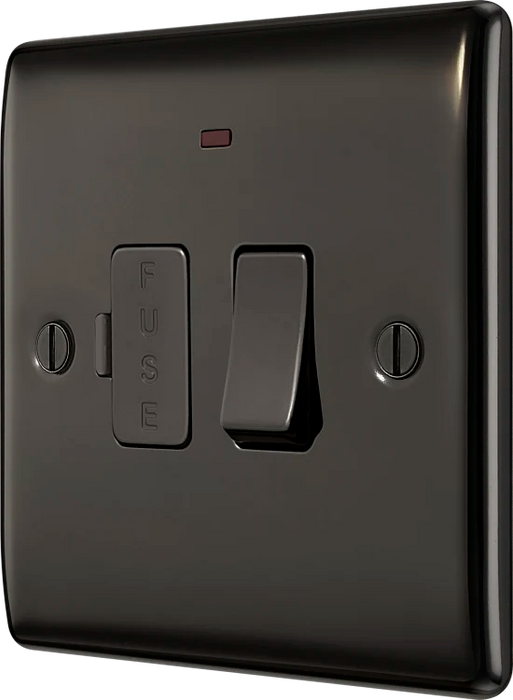 BG Nexus NBN52 13A Switched Fused Spur Black Nickel