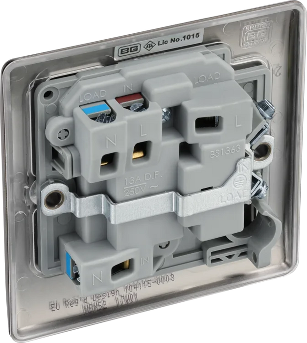 BG Nexus NBN52 13A Switched Fused Spur Black Nickel