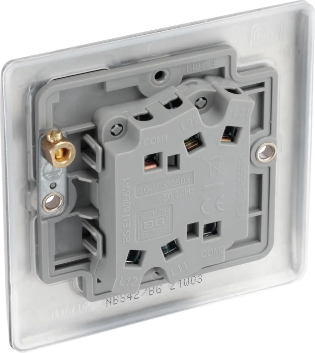 BG Nexus NBS42 2G 2 Way 10A Switch Brushed Stainless