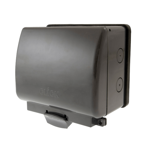 Click Scolmore Aquip66 OA036AG  Weatherproof 13A 2 Gang Socket IP66