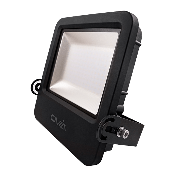 Ovia OV101100BKCWPC 100W LED Floodlight With Photocell IP65 CW Black