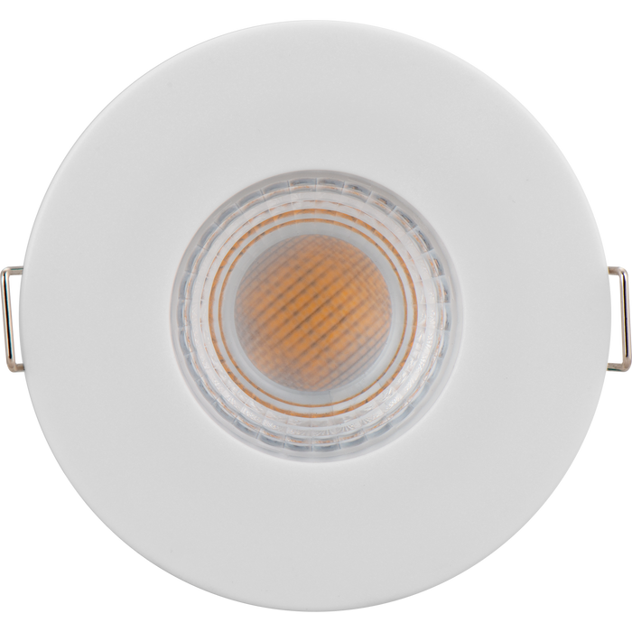 Luceco EFTF5W40 FType Essence Fire Rated Downlight 5W 550lm 4000K Dimmable IP65 White bezel - Flat