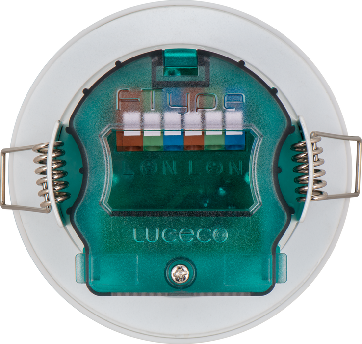 Luceco EFTF5W40 FType Essence Fire Rated Downlight 5W 550lm 4000K Dimmable IP65 White bezel - Flat