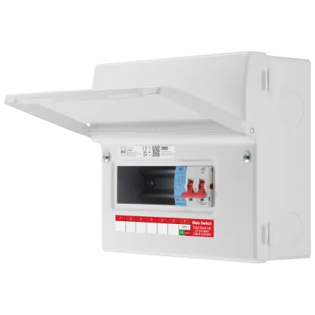 BG CF9MS6-01 Consumer Unit 9 Module 6 Way Unpopulated with 100A Main Switch &amp; 1 x Type 2 Surge Protection Device