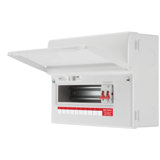 BG CF12M10-01 Consumer Unit 12 Module 10 Way Unpopulated with 100A Main Switch
