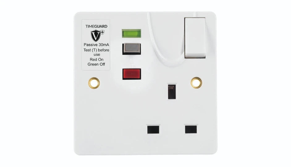 Timeguard RCD02WPVN Valiance+® RCD Protected Single Gang White Switched Socket – Passive