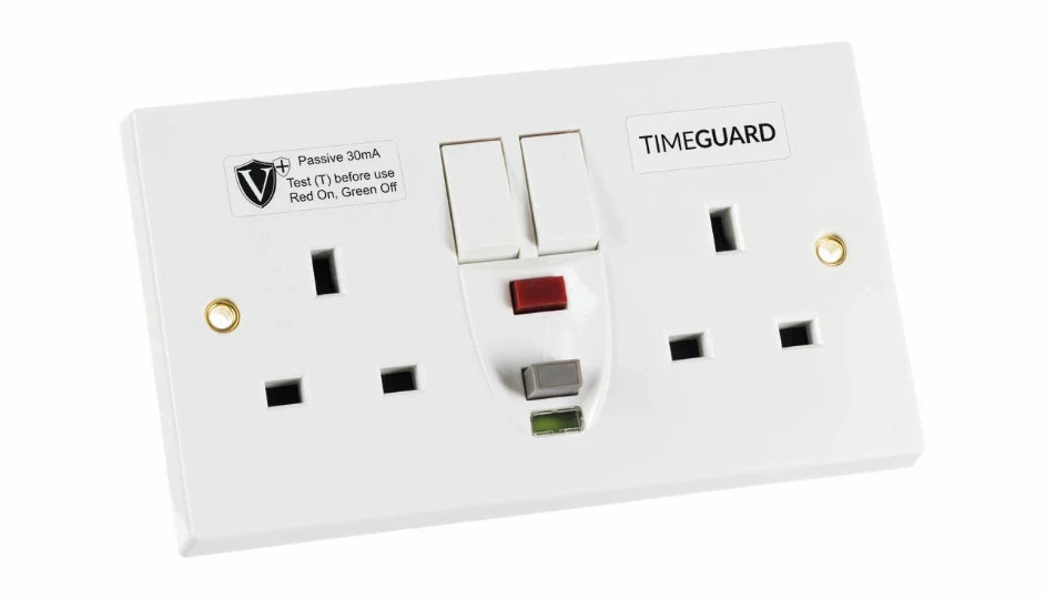 Timeguard RCD06WPVN Valiance+® RCD Protected Double Gang White Switched Socket – Passive
