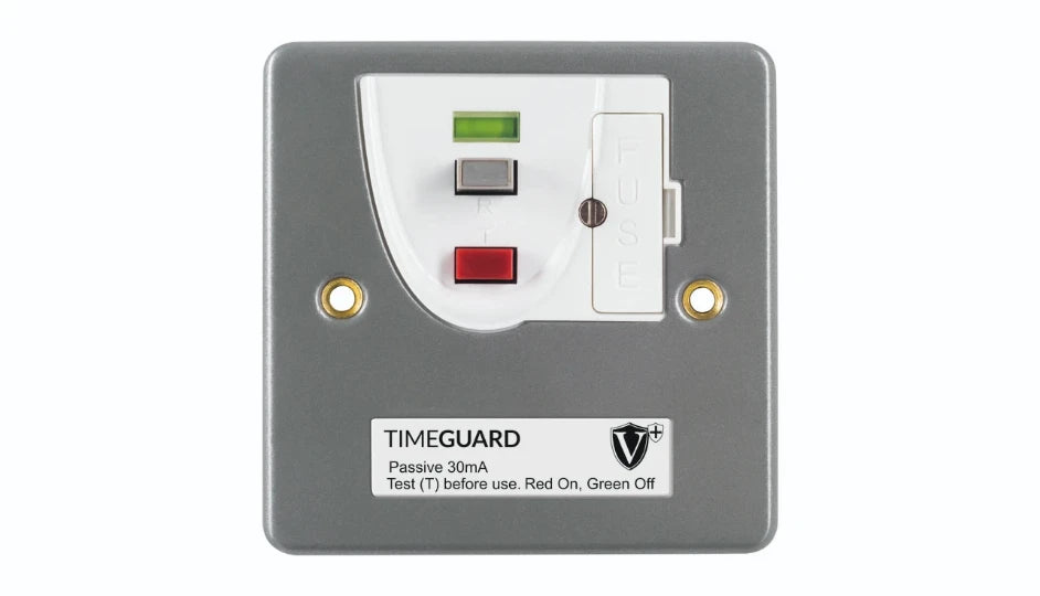 Timeguard RCD16MLN Valiance+® RCD Protected Single Gang Metal Fused Connection Unit – Passive