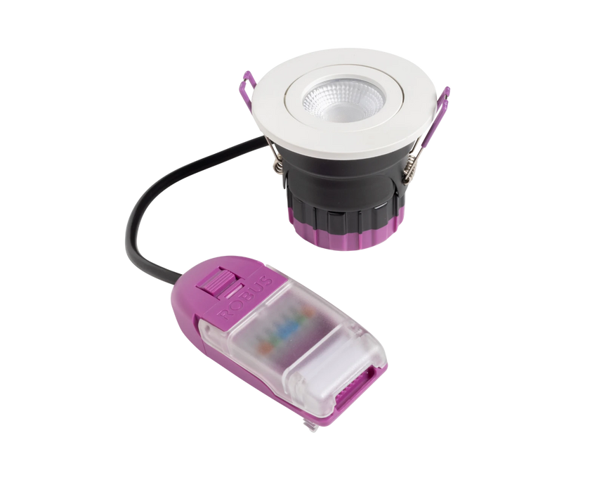 Robus RULT06X4-01 ULTIMUM Tilt+ 6W IP65 Fire Rated Downlight CCT4 White Trim
