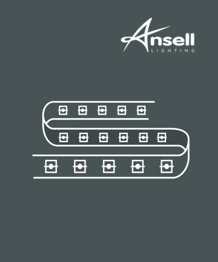 Ansell flexible LED strip lighting for cabinets, coves, shelves, displays, worktops and decorative linear lighting installations.