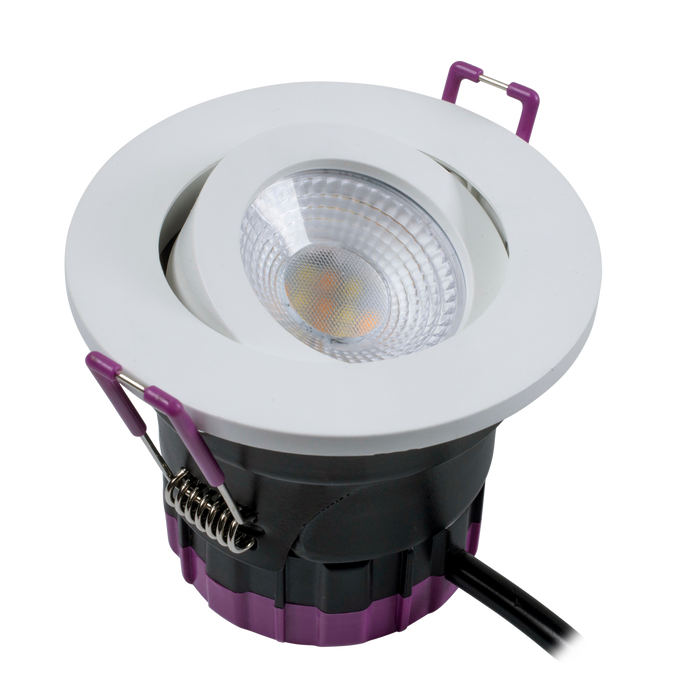 Robus RULT06X4-01 ULTIMUM Tilt+ 6W IP65 Fire Rated Downlight CCT4 White Trim