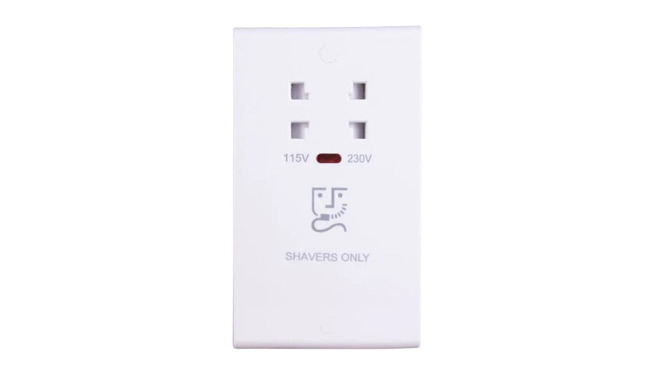 Deta S1305 Slimline Dual Voltage Shaver Socket with Neon