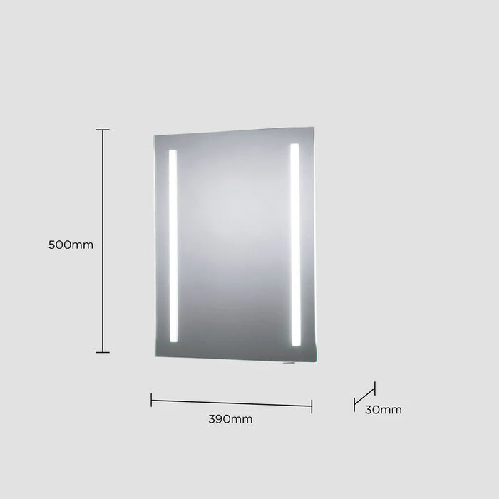 Sensio SE34395C0 Isla Plus Battery Operated LED Mirror - 500x390x30mm - Cool White