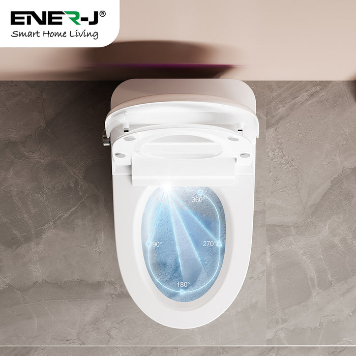 Ener-J HygienePro Smart Toilet with Inner Tank, Voice & App Control, Heated Seat – White