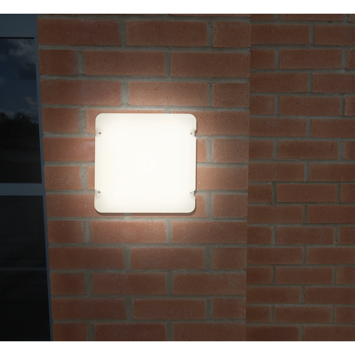 SQOPALMW Multi-function microwave sensor Fresh Prince square LED utility fitting with opal diffuser