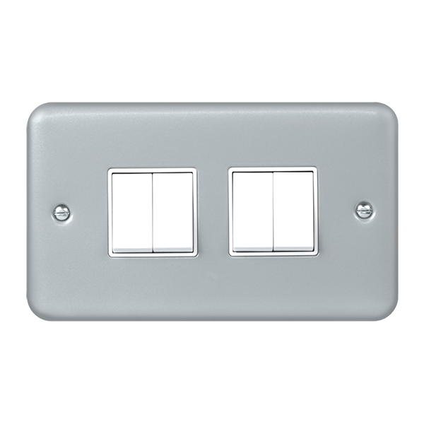 Click Scolmore MCP019 10AX 4 Gang 2 Way Plate Switch