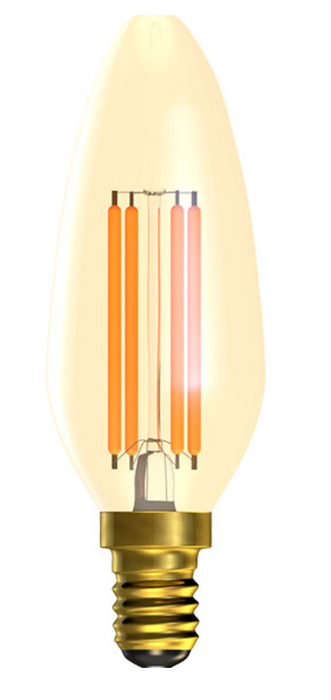 BELL Lighting 60809 3.3W 2000K SES E14 Vintage Amber Candle LED Lamp