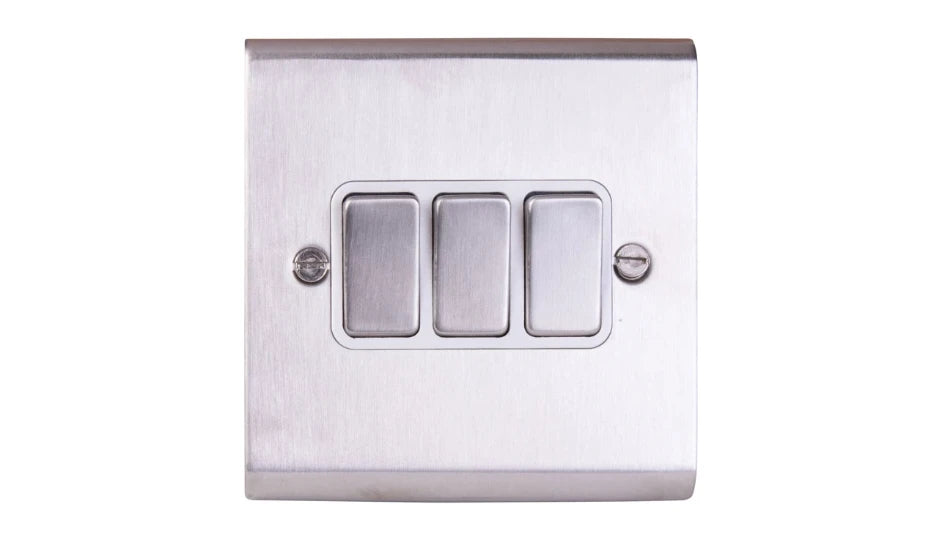 Deta SD1205SSW Light Switch 10 Amp 3 Gang 2 Way