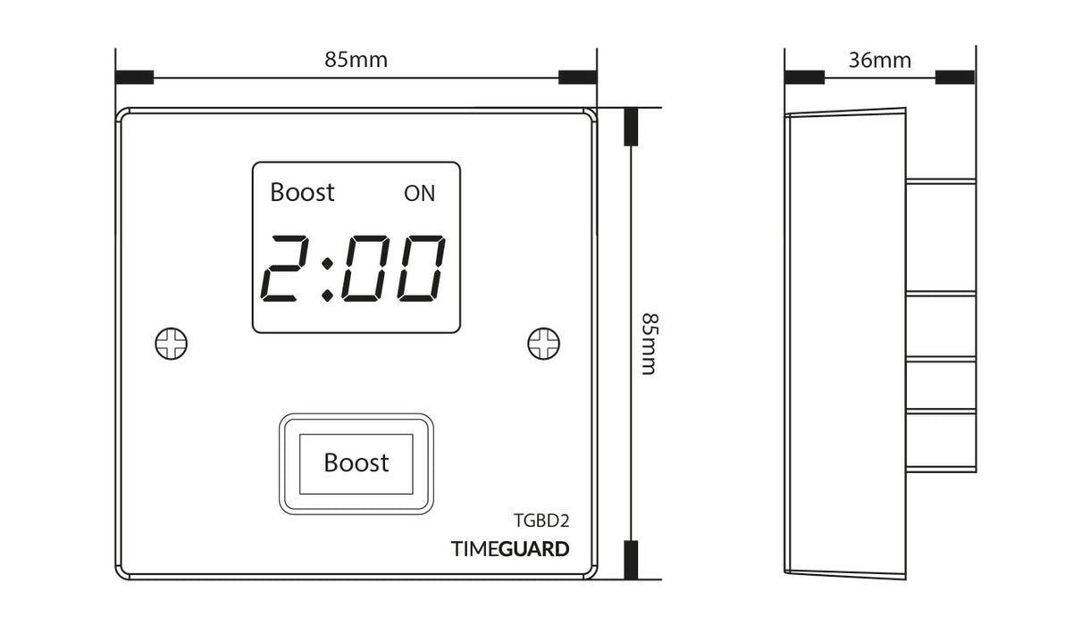Timeguard TGBD2 2 Hour Digital Boost Timer With Countdown Display