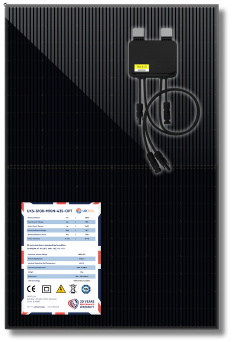 UKSOL UKS-S108-M10N-435-OPT 435W Anti-Shading Tigo Optimised Innovation Measure Module - Full Black