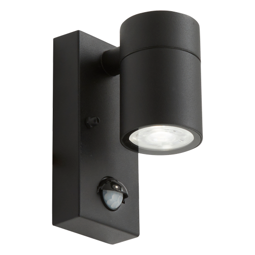 Ansell AACERO/WLD/BLK/PIR 50W Acero Directional Wall Light PIR Black