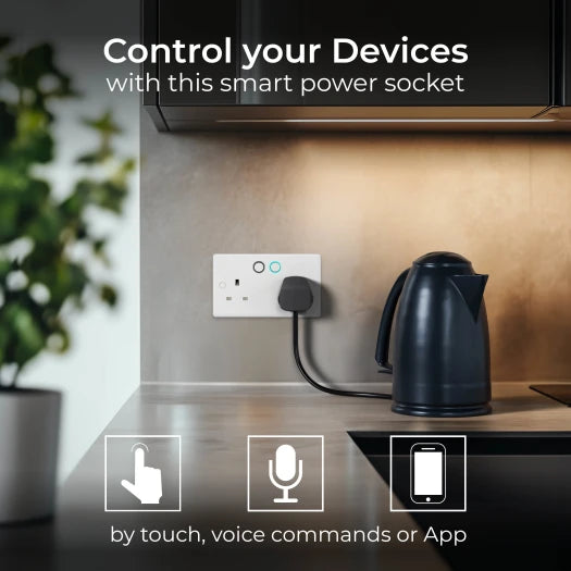 BG Smart 822/HC 13A Double WiFi Smart Switched Socket – White