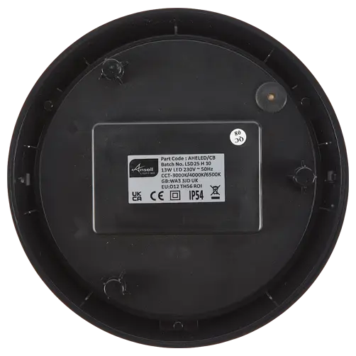 Ansell AHELED/CB 13W Helder CCT Circular Bulkhead Black