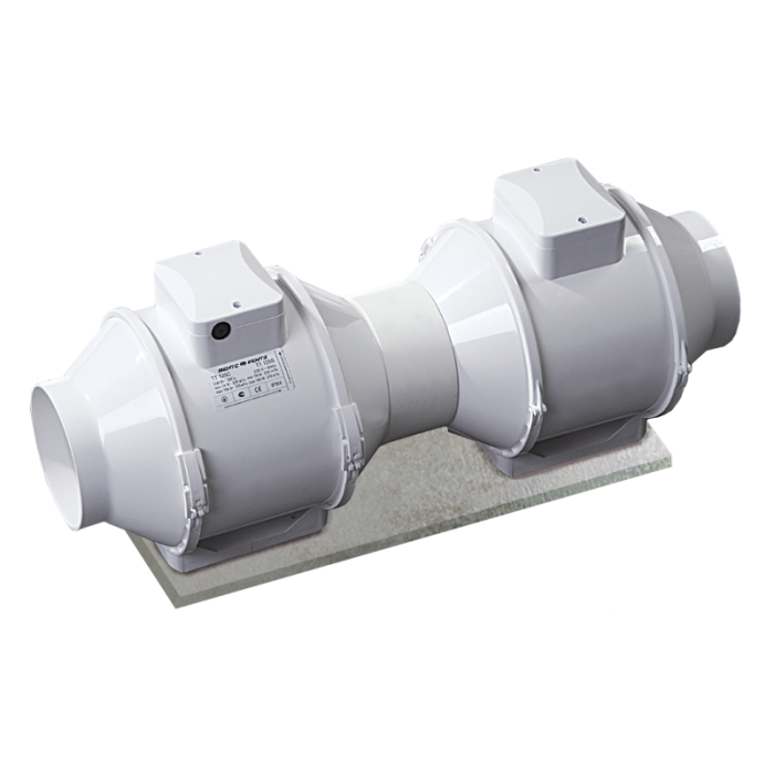 Blauberg TURBO-E-100-T In-line Mixed Flow Extractor Fan with Run-on Timer- 100mm