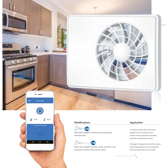 Blauberg SMART WIFI - BLACK SAPPHIRE Silent Bathroom Extractor Fan Quiet Humidity Condensation Sensing with WiFi