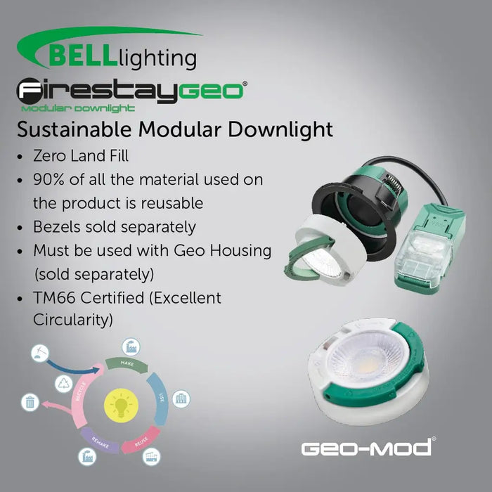 Bell 11392 5.5W Firestay Geo-Mod® LED Sustainable Module CCT Downlight
