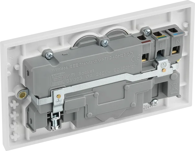 BG Smart 922/HC 13A Double WiFi Smart Switched Socket – White Square Edge
